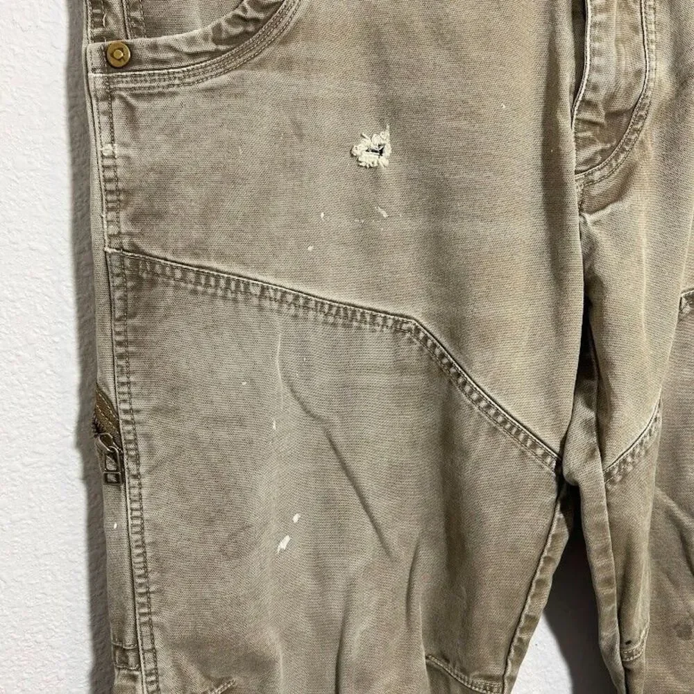 KUHL The Law Pants Mens 38x32 Heavyweight Canvas Distressed Rugged Patina Dye